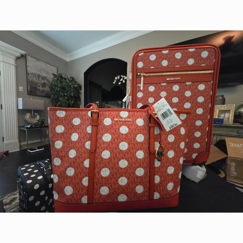 NWT Authentic Michael Kors Shoulder Handbag and Carry On Luggage Bundle